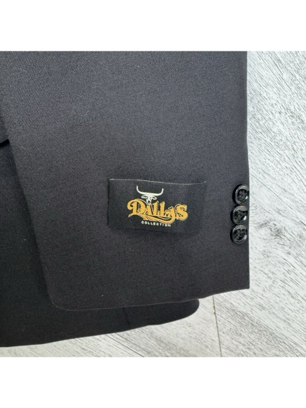 Dallas Western Blazer Sport Coat Jacket Mens Size 44R Solid Black Cowboy Ranch - Picture 2 of 7